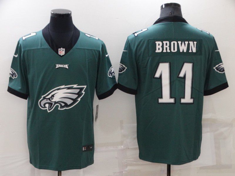 Men Philadelphia Eagles #11 Brown Green 2022 Nike Limited Vapor Untouchable NFL Jerseys